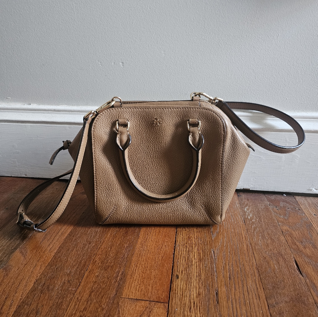 Tan Leather Tory Burch Crossbody Bag